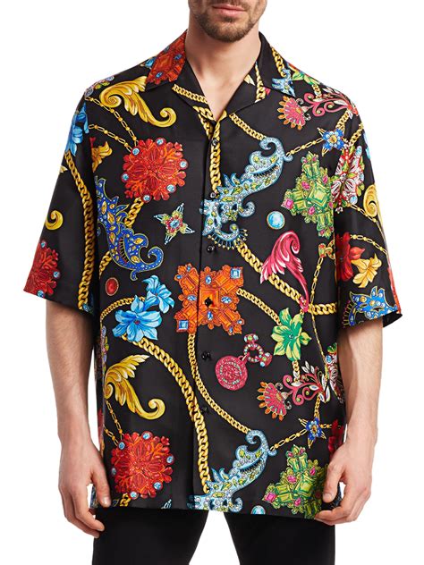 versace mens short sleeve shirt|versace collection men shirt sale.